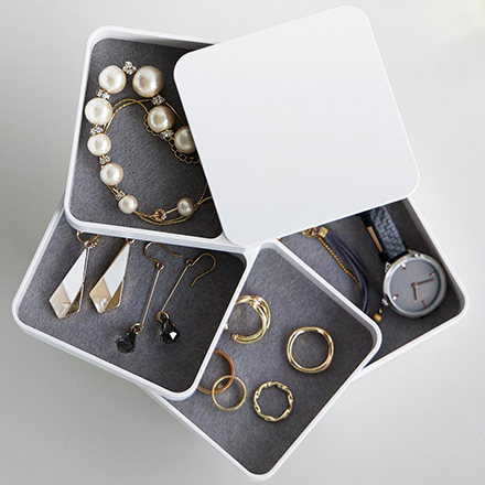 tower タワー アクセサリートレー ４段 スクエア ホワイト 1753