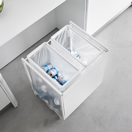 tower 目隠し分別ダストワゴン タワー 45L 2分別 ホワイト 1824