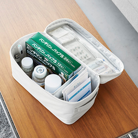 tower タワー 救急バッグ 仕切り付き ライトグレー 1848