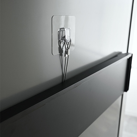 tower タワー マグネット冷蔵庫横隠せるスライドスチールパネル ブラック 1860