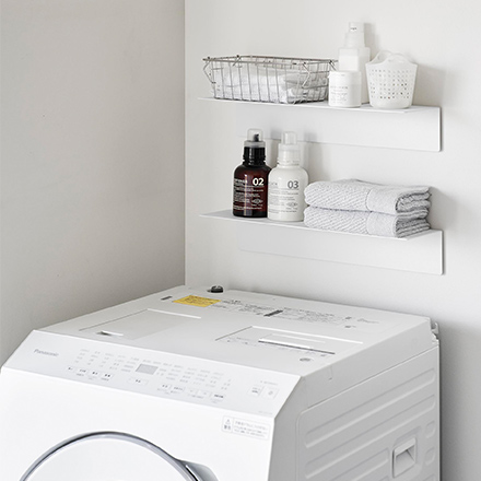 tower タワー マグネットが付くウォールラックW50 石こうボード壁対応 ホワイト 1929