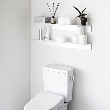 tower タワー マグネットが付くウォールラックW90 石こうボード壁対応 ホワイト 1931