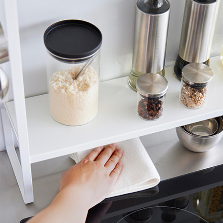 tower タワー 下が拭けるコンロ横ラック 2段 ホワイト 1991