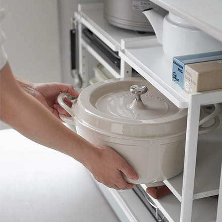 tower タワー 高さ調節シンク下ラック 3段 ホワイト 2011