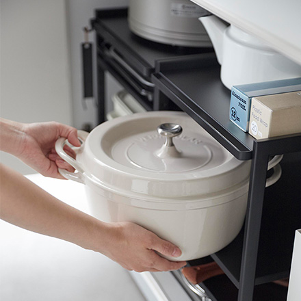 tower タワー 高さ調節シンク下ラック ３段 ブラック 2012