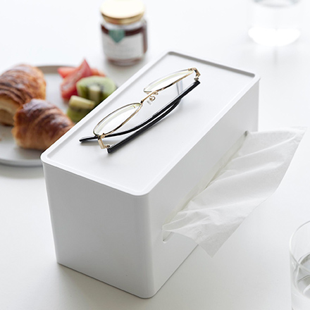 tower タワー 両面コンパクトティッシュ&ウェットシートケース ホワイト 2040