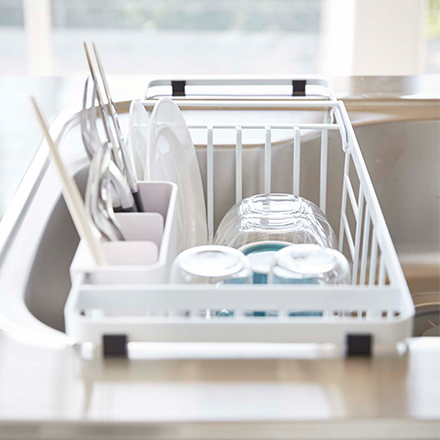 tower タワー 伸縮水切りワイヤーバスケット ホワイト 3492