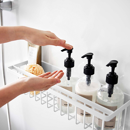 tower タワー マグネットバスルームバスケット ワイド ホワイト 3769