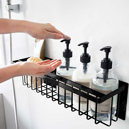 tower タワー マグネットバスルームバスケット ワイド ブラック 3770