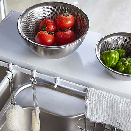 tower タワー 伸縮キッチンサポートラック ホワイト 4480