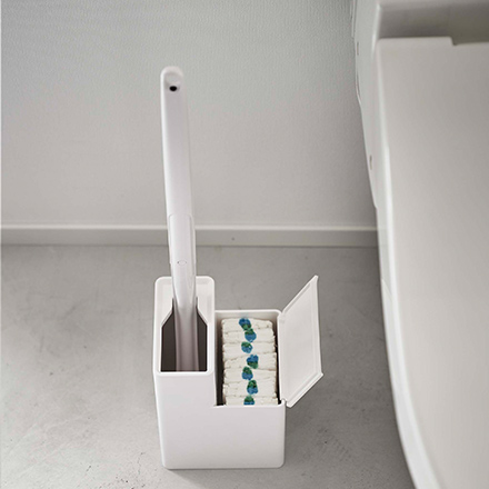 tower タワー 替えブラシ収納付き流せるトイレブラシスタンド ホワイト 5722