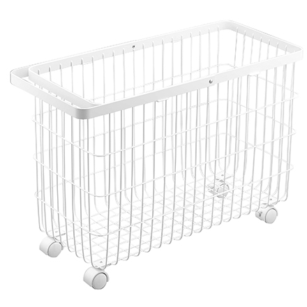 tower タワー ランドリーバスケット キャスター付 ワイド＆ロー ホワイト 6627