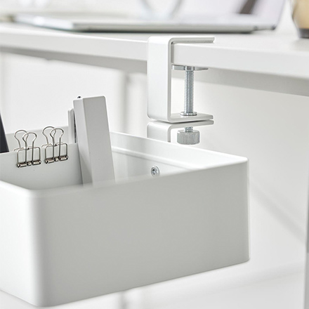 tower タワー テーブル横回転収納ラック 仕切り付き ホワイト 10365