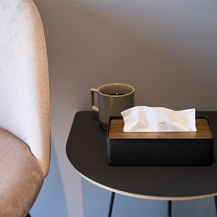 RIN リン 蓋付きコンパクトティッシュケース ブラウン 10604