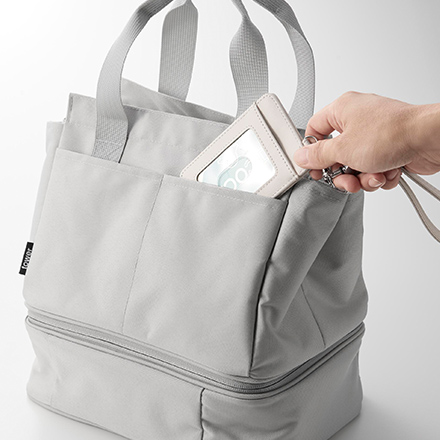 tower タワー セパレートできる横からパッとランチバッグ ライトグレー 10727