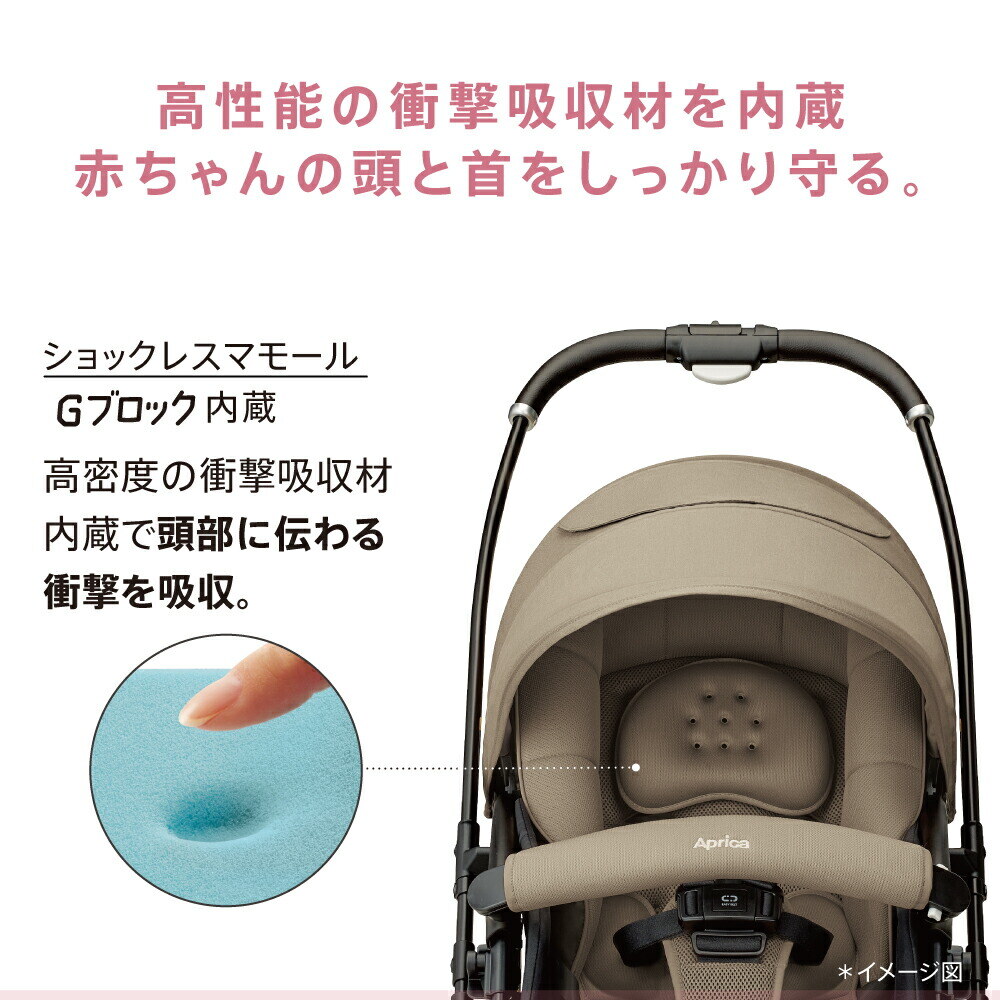 Aprica アップリカ ベビーカー ラクーナ クッション AH A型ベビーカー 製品安全協会A形SG合格品 大径ダブルタイヤ 4輪 ブラウン BR 2217052