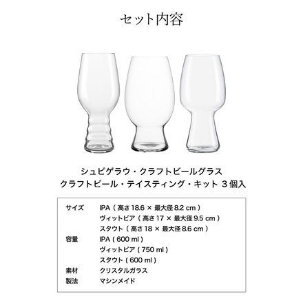 シュピゲラウ クラフトビアグラス クラフトビール・テイスティング・キット(3個入) 4991693 食洗機対応