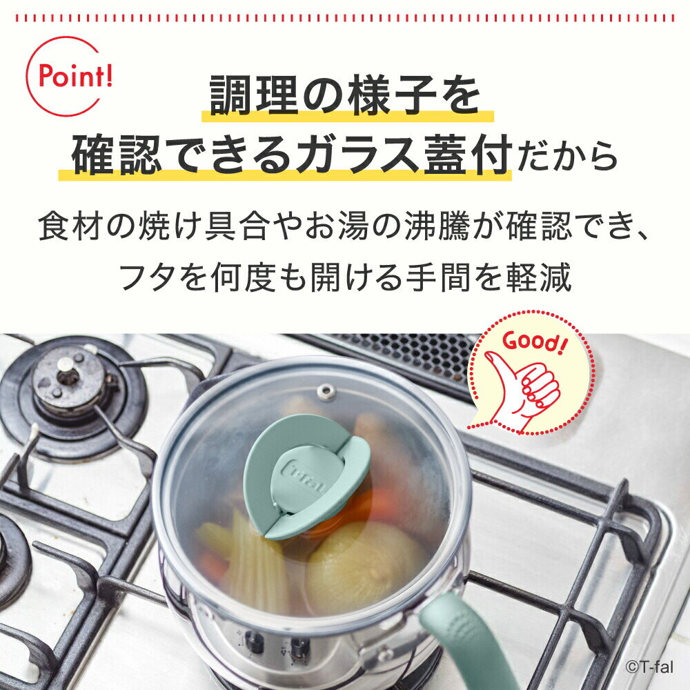 T-fal オプティスペースIH ステンレス マルチポット G79017 G79117 16cm IH対応 ガス火対応 / ユーカリグリーン