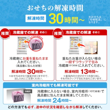 冷凍おせち 3人前 博多久松 和洋折衷 定番おせち 「春日」 特大8寸 二段重 【販売終了日：2024月12月10日】