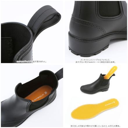 ANYWALK エニーウォーク ショートレインブーツ L(26-26.5cM) BLACK