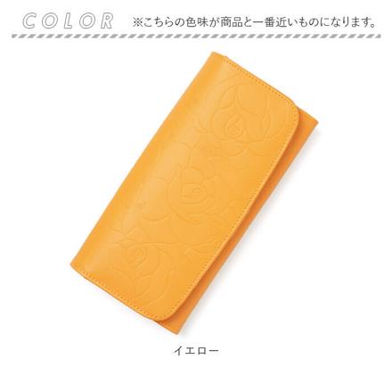 BLanc PoMMe カメリアエンボスロングウォレット 長財布 ゴールド