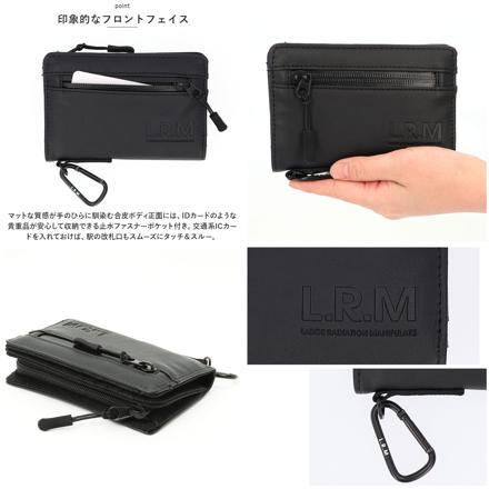 L.R.M 止水ファスナー合皮ミドル財布 ミドル財布 ブラック