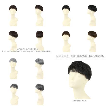 プリシラ 男性用5分ウィッグ レイヤーショート GB-22 TCK/耐熱ショコラブラック