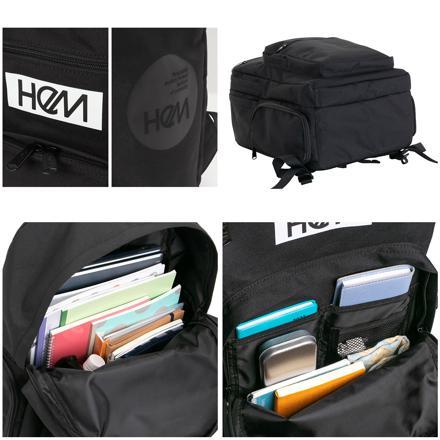 HeM ヘム ジア デイパック型リュック ホワイトロゴ