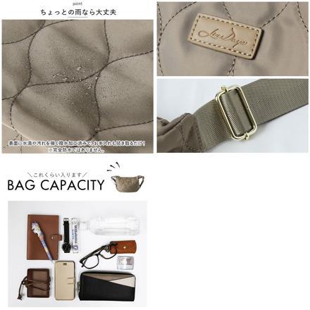 LIZDAYS キルティングナイロンスリムショルダーバッグ Bカーキ/ブラック