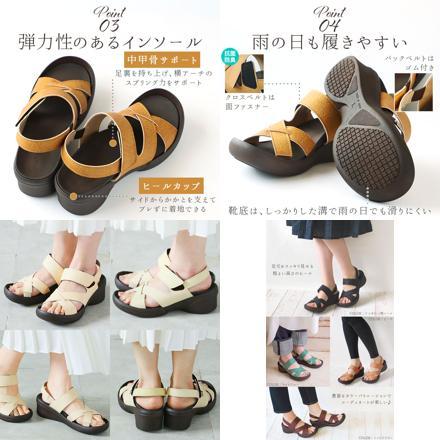 Re:getA リゲッタ R-2682 サンダル M(23.0-23.5cM) レッドブラウン