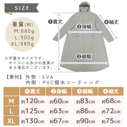 MILASIC レインコート ブラック XLサイズ TN-RACOT-BK-XL