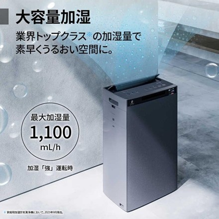 SHARP シャープ 加湿空気清浄機 KI-UX100-H グレー系 プラズマクラスター NEXT 適用畳数：46畳 最大適用畳数(加湿)：31畳 花粉対策 風邪対策 脱臭 除菌