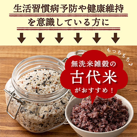 【無洗米雑穀】古代米４種ブレンド(赤米/黒米/緑米/発芽玄米) 27kg(450g×60袋)