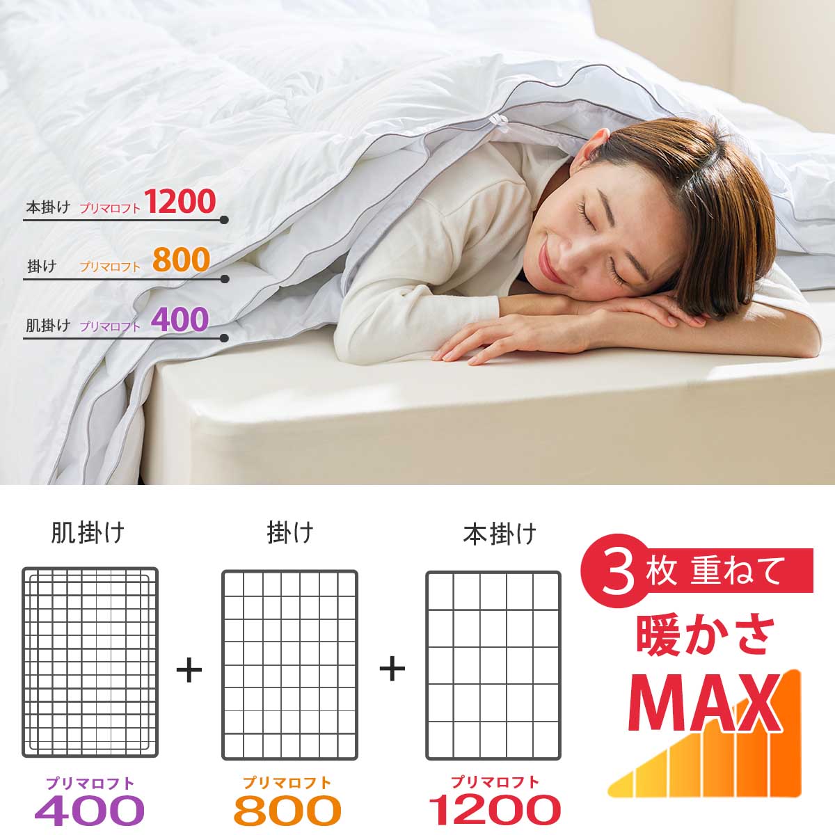 ディーブレス プリマロフト８００　合掛けふとん　Ｄ