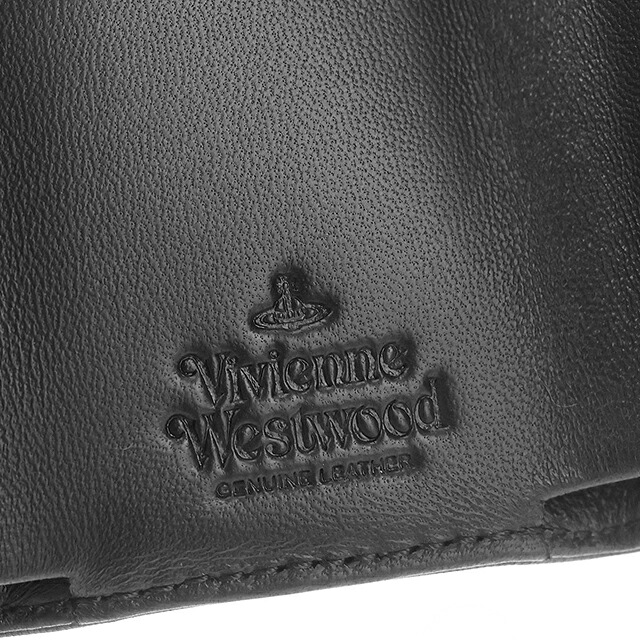 ヴィヴィアン ウエストウッド 三つ折り財布 コンパクト 三折財布 レディース ブランド Vivienne Westwood SAFFIANO 革 レザーウォレット 小銭入れあり ロゴ 51150009 L001N N403 BLACK GOLD ビビアン 高級 おしゃれ プレゼント 実用的