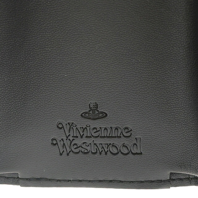 ヴィヴィアン ウエストウッド 三つ折り財布 コンパクト 三折財布 レディース ブランド Vivienne Westwood PU GRAIN 革 レザーウォレット 小銭入れあり ロゴ 51150009 S000D N403 BLACK ビビアン 高級 おしゃれ プレゼント 実用的