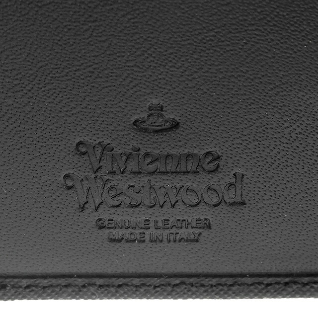 ヴィヴィアン ウエストウッド 二つ折り財布 コンパクト レディース ブランド Vivienne Westwood SAFFIANO 革 レザーウォレット 小銭入れあり ロゴ 52010013 L001N N402 BLACK ビビアン 高級 おしゃれ プレゼント 実用的