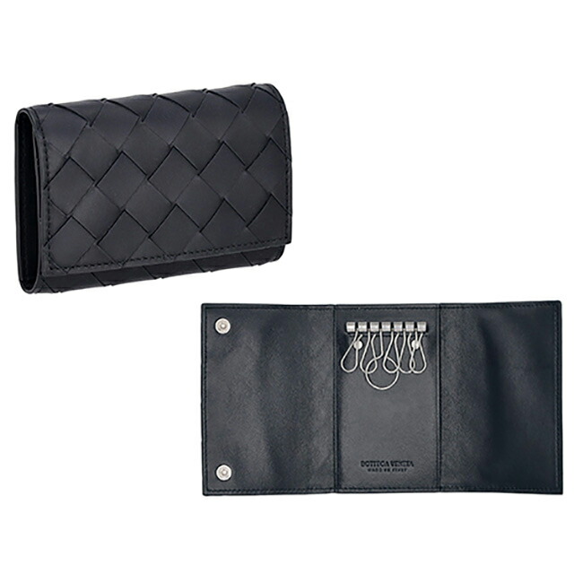 ボッテガ・ヴェネタ キーケース メンズ レディース ブランド BOTTEGA VENETA イントレチャート レザー 630336-V3US1 ネイビー 高級 おしゃれ プレゼント 実用的