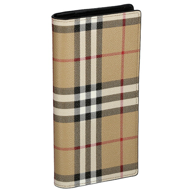 バ－バリ－ 長財布 メンズ BURBERRY チェック 8069819 ベージュ ブラック ウォレット ブランド 高級 おしゃれ プレゼント 実用的