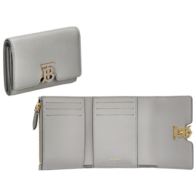 バ－バリ－ 三つ折り財布 レディース ブランド BURBERRY 8070433 グレー ウォレット 高級 おしゃれ プレゼント 実用的