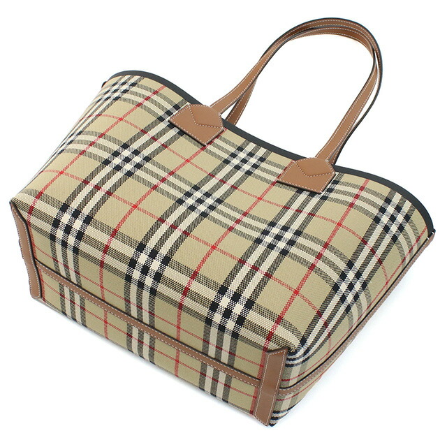 バーバリー トートバッグ レディース BURBERRY コットン、レザー イタリア 8066163 BRIAR BROWN-BLACK ブラウン系 マルチカラー バッグ 軽量 手提げ ブランド 高級 おしゃれ プレゼント 女性 実用的 かわいい