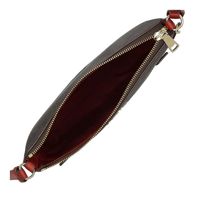 コーチ ショルダーバッグ メッセンジャーバッグ レディース アウトレット ブランド COACH CCQ27 IMXD0 ダークブラウン/レッド 斜めがけ 高級 おしゃれ プレゼント 女性 実用的 かわいい