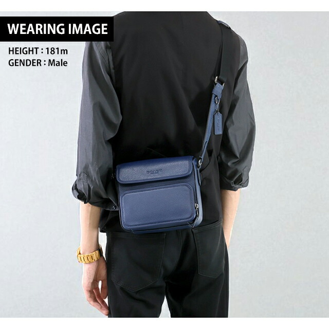 コーチ ショルダーバッグ メッセンジャーバッグ メンズ アウトレット ブランド COACH レザー CY800 QBDEB ネイビー 斜めがけ 高級 おしゃれ プレゼント 男性 実用的 かっこいい