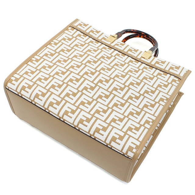 フェンディ トートバッグ レディース FENDI イタリア 8BH386 ブラウン系 ホワイト系 バッグ 軽量 手提げ ブランド 高級 おしゃれ プレゼント 女性 実用的 かわいい