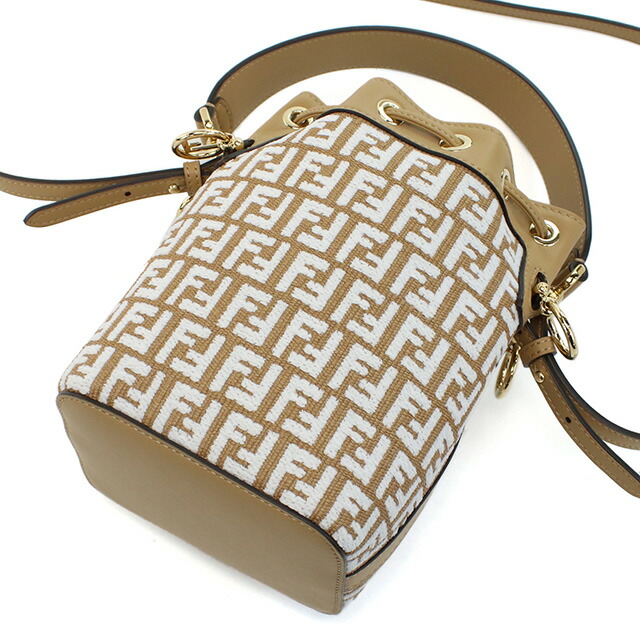 フェンディ ハンドバッグ レディース FENDI 8BS010 ブラウン系 ホワイト系 バッグ 軽量 小さめ 手提げ ブランド 高級 おしゃれ プレゼント 女性 実用的 かわいい