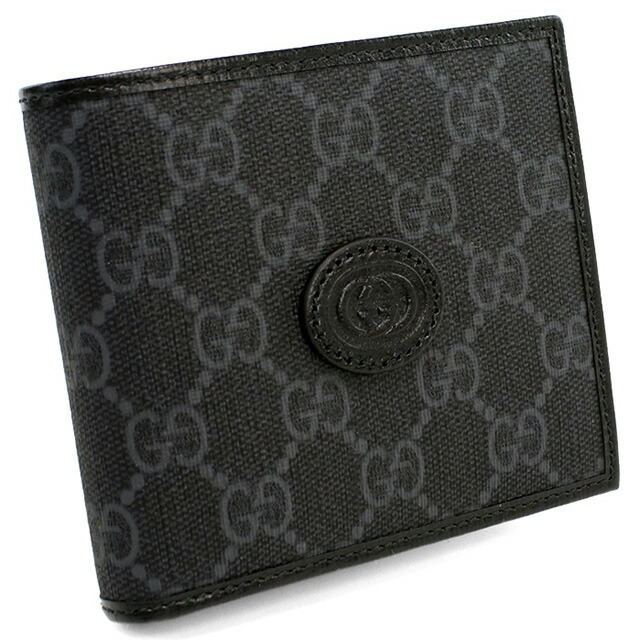 グッチ 二折財布小銭入付き メンズ ブランド GUCCI GG RETRO 673000 ブラック 財布