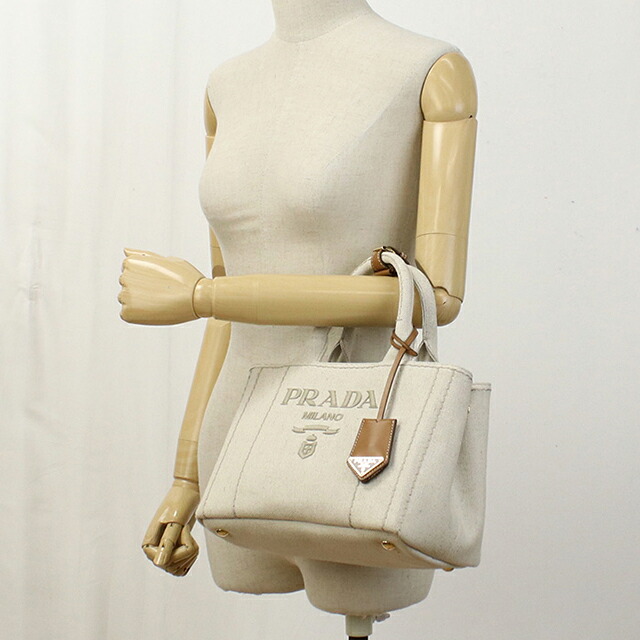 プラダ ハンドバッグ レディース ブランド PRADA 1BG464 ベージュ 軽量 小さめ 手提げ 高級 おしゃれ プレゼント 女性 実用的 かわいい