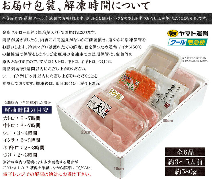 海鮮6品福袋 本マグロ 大トロ 目鉢まぐろ 中トロ ウニ イクラ ネギトロ づけ [海鮮福袋]