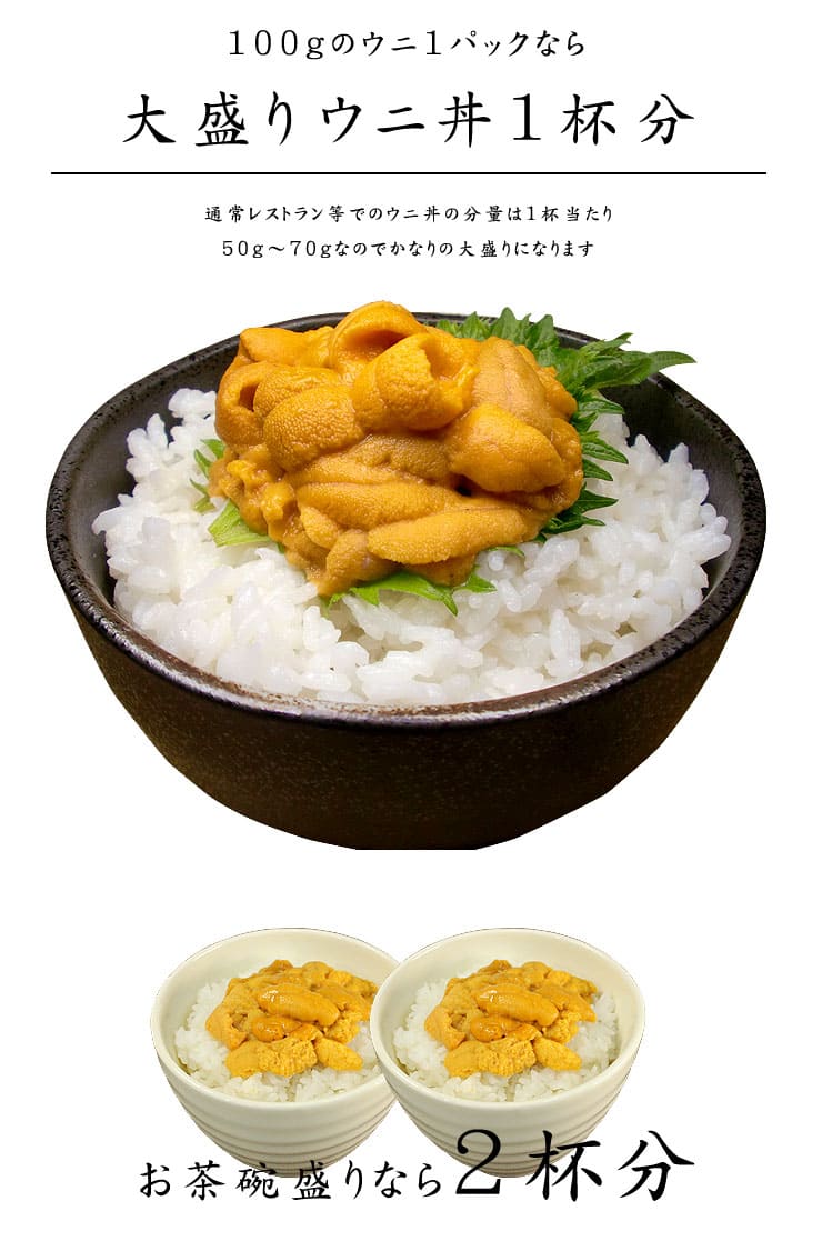 無添加 お刺身 ウニ 1kg(100g×10個) [生ウニ100-10p]