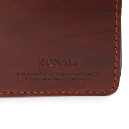 ZONALe イタリアンレザー L字ファスナー二つ折財布 M（ブラウン）※他色あり
